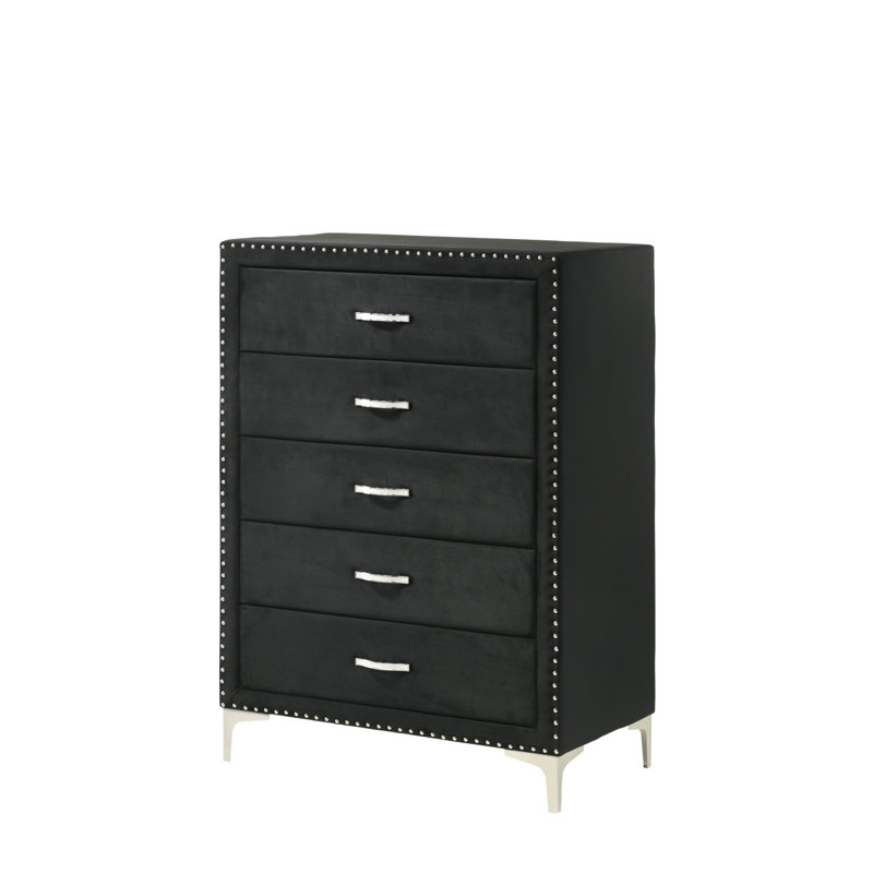 Commode Glam, commode rembourrée en tissu