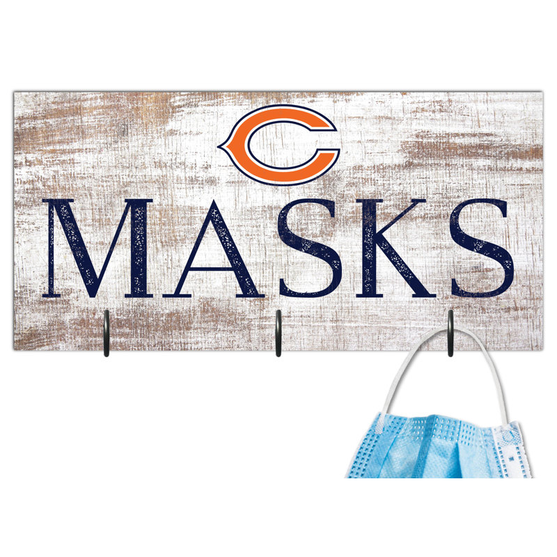 3 - Hook Wall Mounted Coat Rack, Chicago Bears
