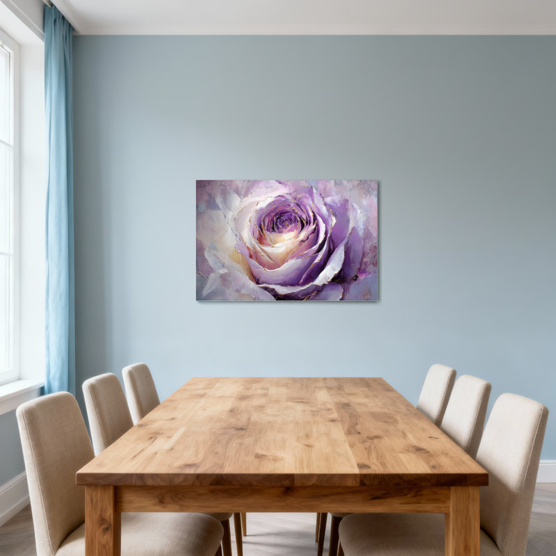 Plantes et fleurs, rose mauve, reproduction d'art sur toile Z251224084240944466, H 16 po x l 24 po