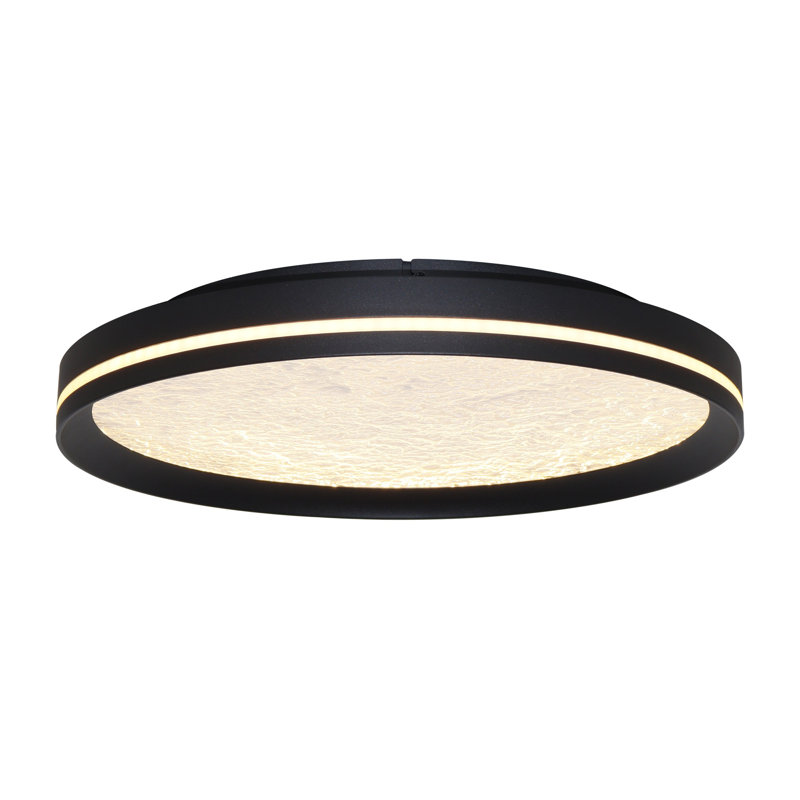 Luna - Plafonnier encastré à DEL intégré - Noir, H 2,56 po x l 20 po x P 20 po