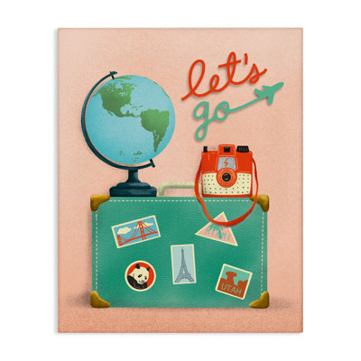Let's Go Travel Suitcase Canvas, design by Jilly Jack Designs
