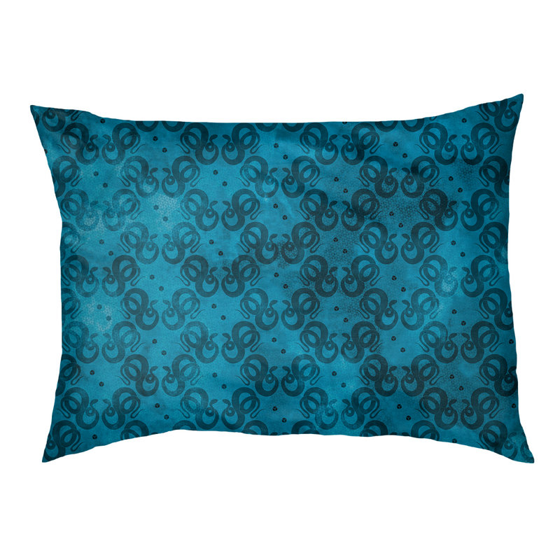 Coussin de créateur de serpents Byrge, L 29,5 po x l 19,5 po, Bleu