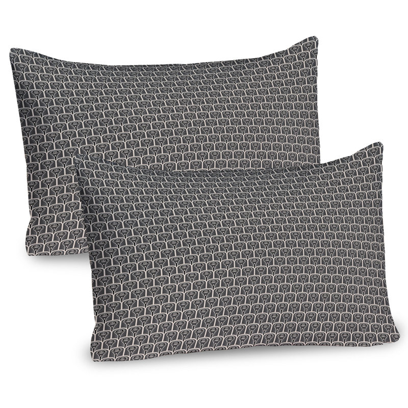 Ensemble de 2 taies décoratives à motif de cercles géométriques Ambesonne, H 20 po x l 26 po