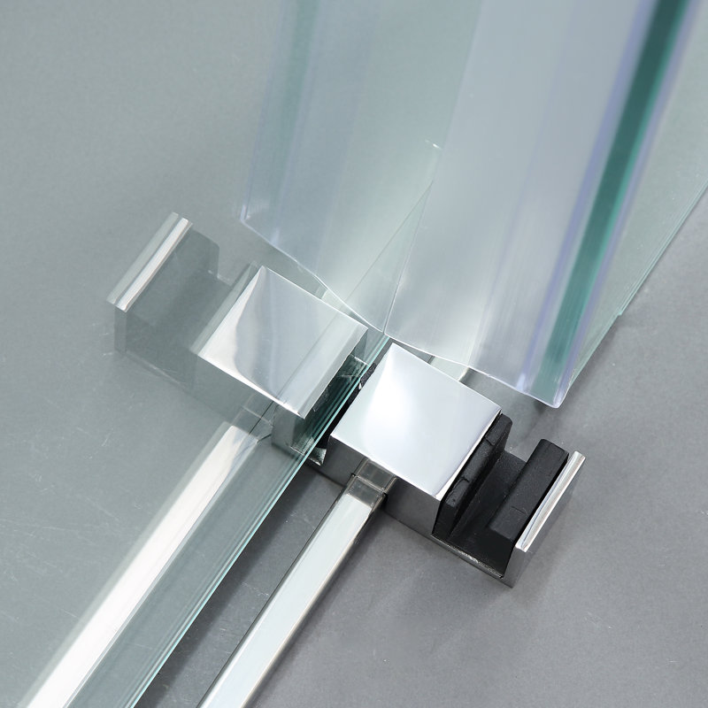 48'' Chrome Semi-Frameless Sliding Shower Door with Clear Glass