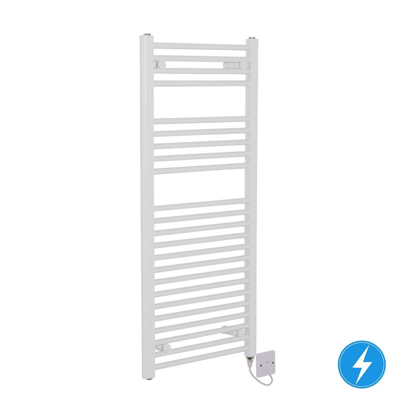 Ailise Straight Towel Rail Heated Towel Rails, White