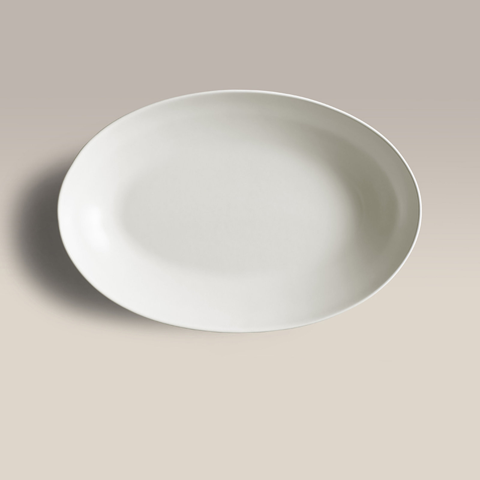 Year & Day Ceramic Low Oval Serving Bowl, Beige