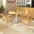 Wooden Dining Table With Round Tabletop And Curved Trestle Legs-765546396-765546464