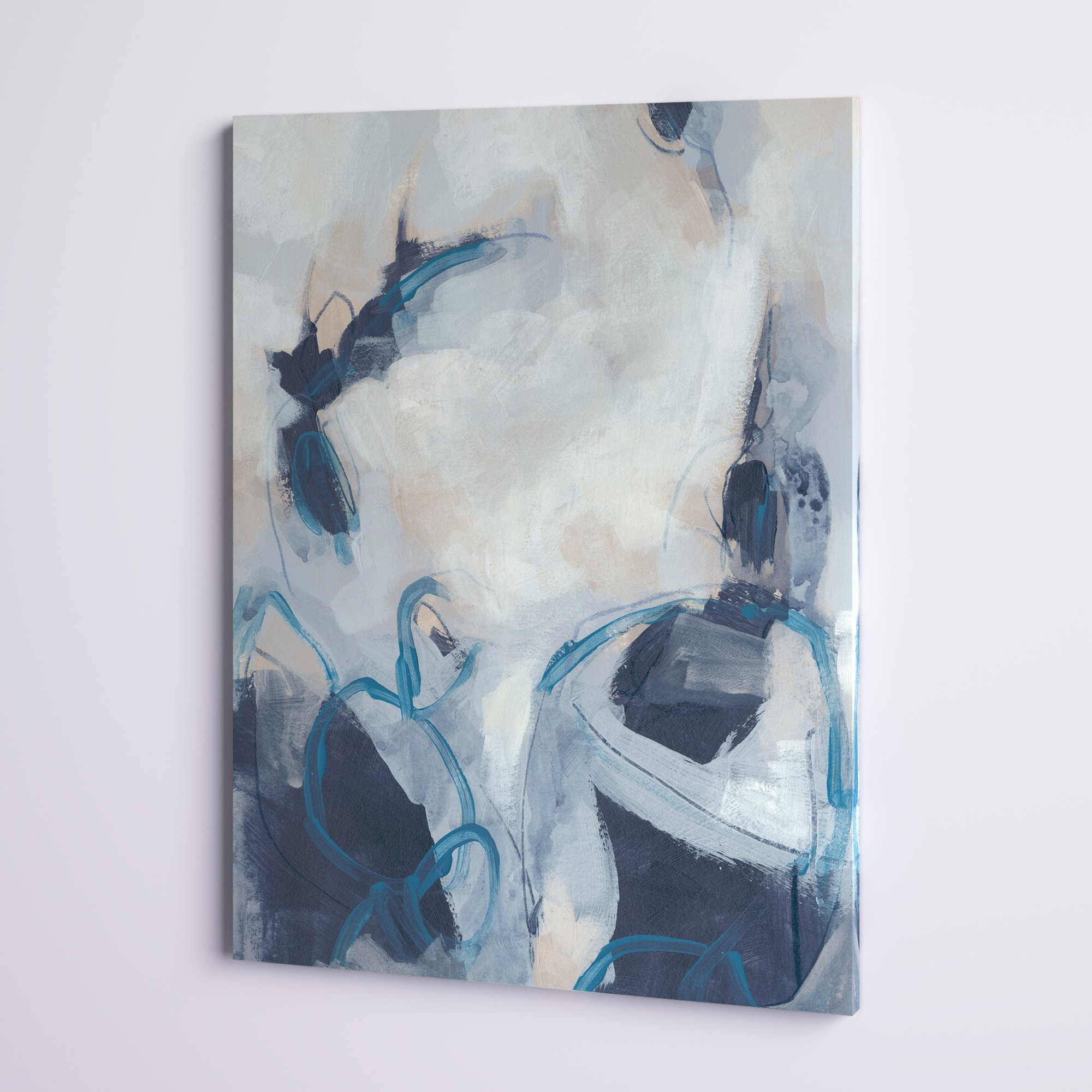 Blue Process I' - Painting Print on Canvas Etta Avenue Size: 12 H x 8 W x 1 D, Format: Wrapped Canvas