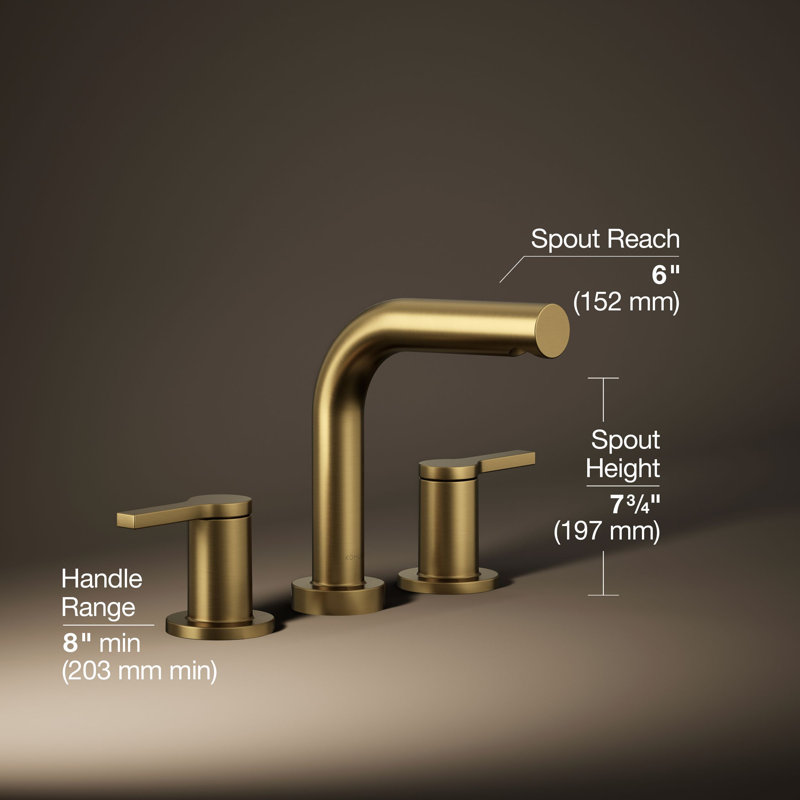 Elate Deck-Mount Bath Faucet Trim, Brushed Brass
