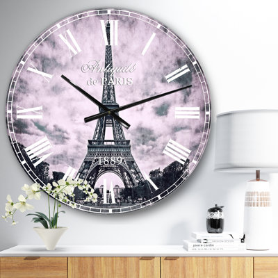 Vintage View of Paris France - French Country wall clock