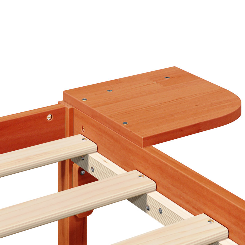 Bed Frame Solid Pine Wood, Double (4'6), Wax Brown