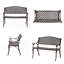 Banc d'extérieur 40,75 po L 2 places, fonte de cuivre antique, conception nattée