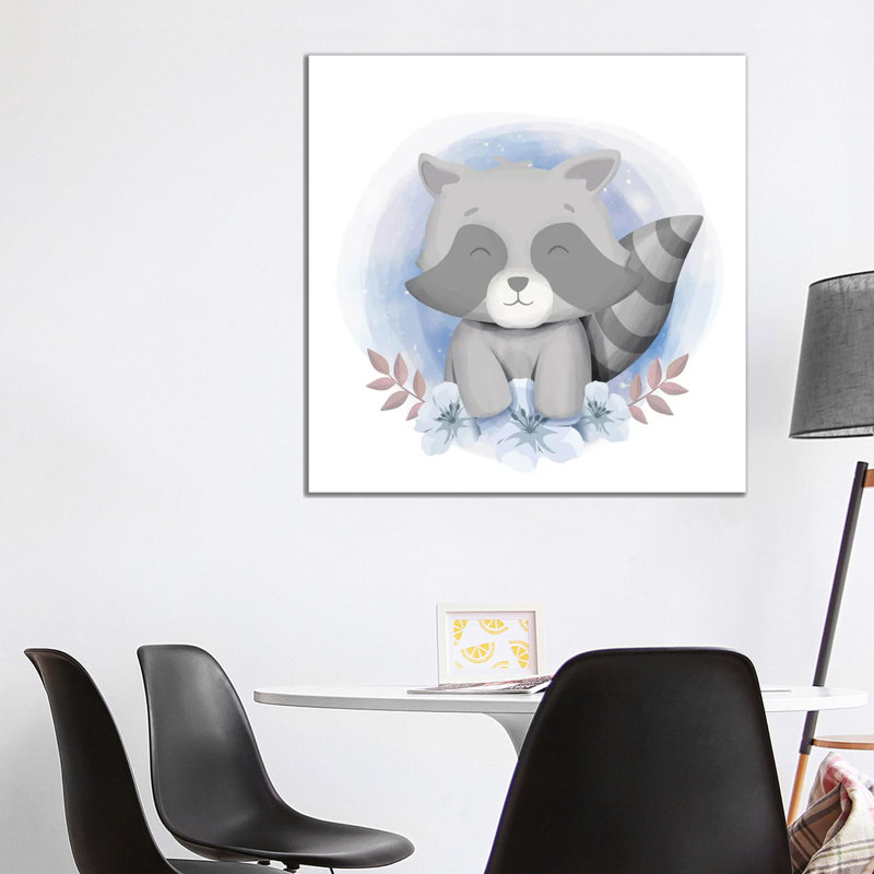 Baby Raccoon Smile by Art Mirano - Wrapped Canvas Painting, 93.98 cm H x 93.98 cm W