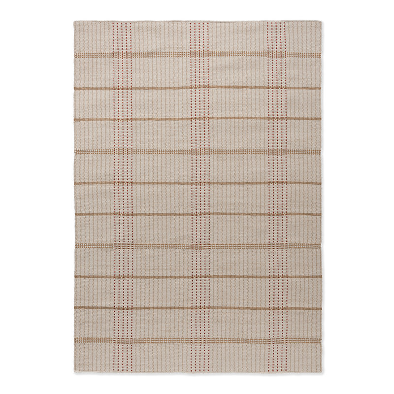Zona Striped Area Rug in Brown/Beige/Red, Rectangle 4'7" x 6'7"
