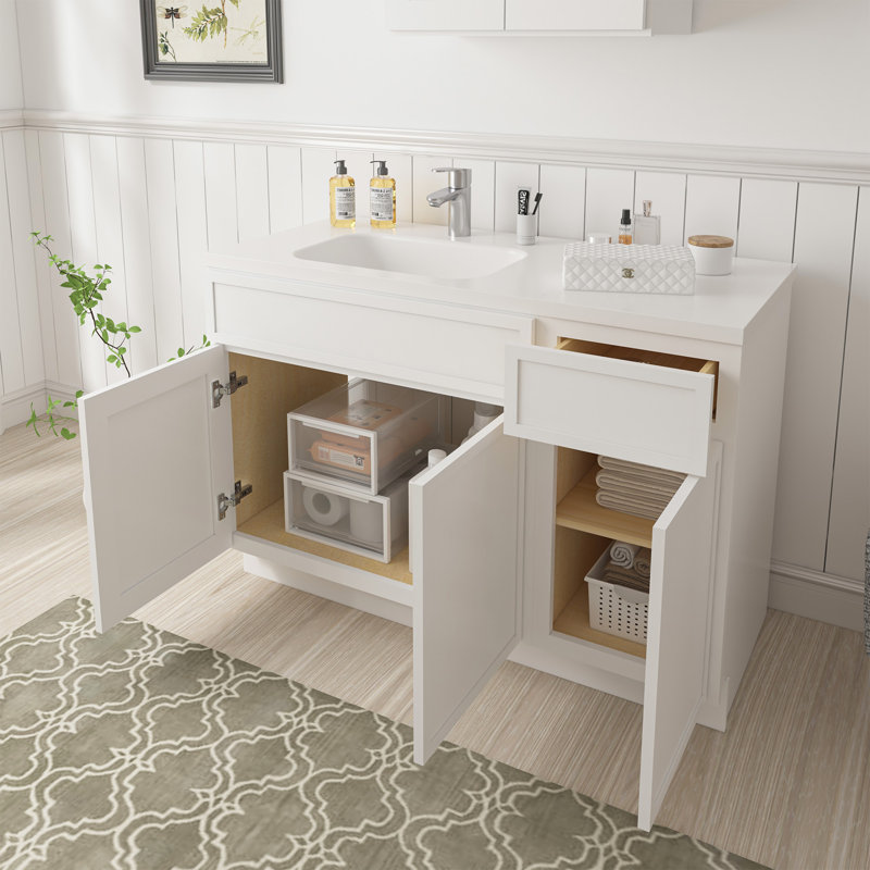 Base de meuble-lavabo simple 51 po seulement, Blanc
