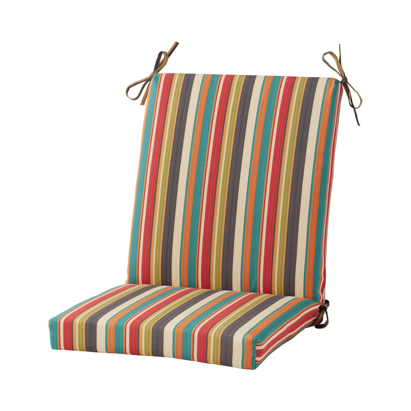 High Back Dining Chair Pad, Sunset Striped