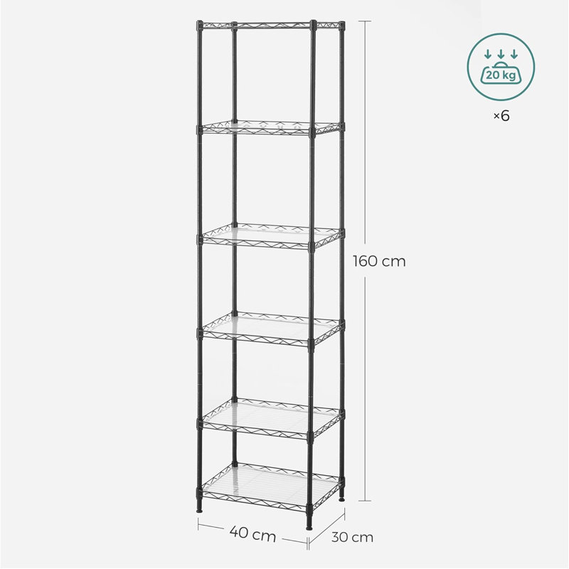 40cm W Metal Height -Adjustable Shelving Unit
