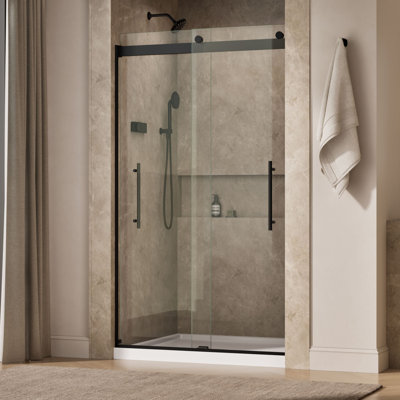 Levity Plus Less Sliding Shower Door, 81-5/8 In. H X 44-5/8 - 47-5/8 In. W, With 3/8 In.-Thick Crystal Clear Glass
