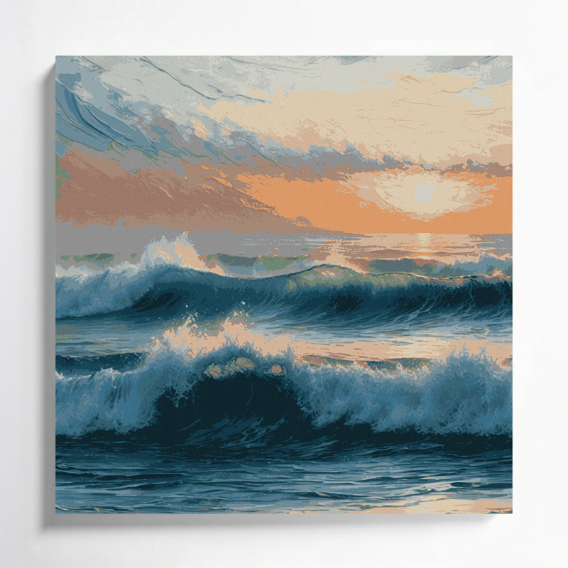 Art mural sur toile Coastal, H 12 po x l 12 po