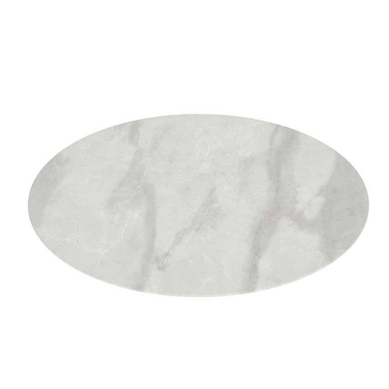 Plateau de table rond en verre trempé durable avec design en marbre - remplacement et housse pour salle à manger / café / patio (intérieur et extérieur)