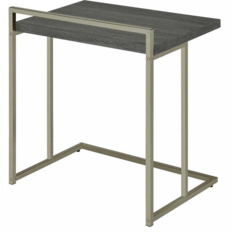 Rectangular Top Snack Table, Dark Gray Top/Gray Base