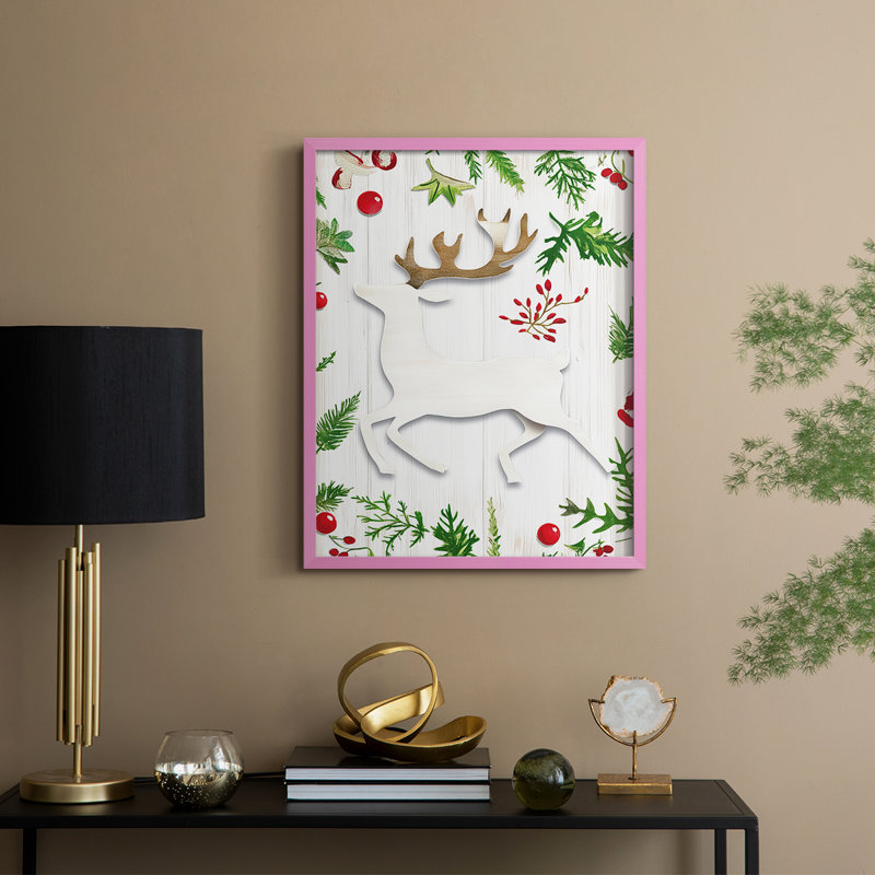 Reproduction encadrée - bois massif, H 11 po x l 9 po, Rose