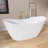 Vastwild 51'' Acrylic White Freestanding Bathtub Double Slipper Soaking Tub with Overflow Oval Shape