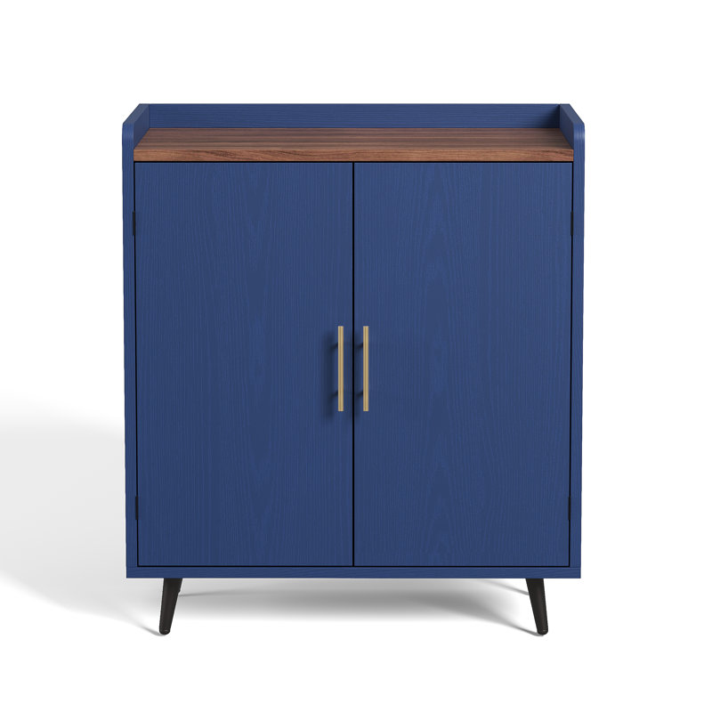 31.5'' W×19'' D Mid-Century Style Home Bar Cabinet With Doors, Indoor Mini Bar With Storage For Living Room & Office, Wooden Bar Stand With Wine Rack, Buffet Cabinet For Kitchen & Dining Room
