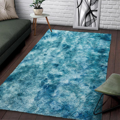 Tapis à poils longs 3 x 5 pelucheux - ultra doux, ne perd pas ses poils, lavable à la machine et confortable