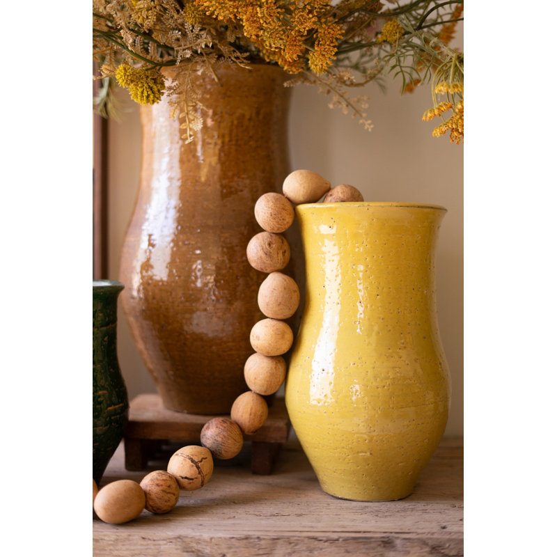  Ensemble de 3 vases de table décoratifs avec couleurs de terre assorties - H 16 po