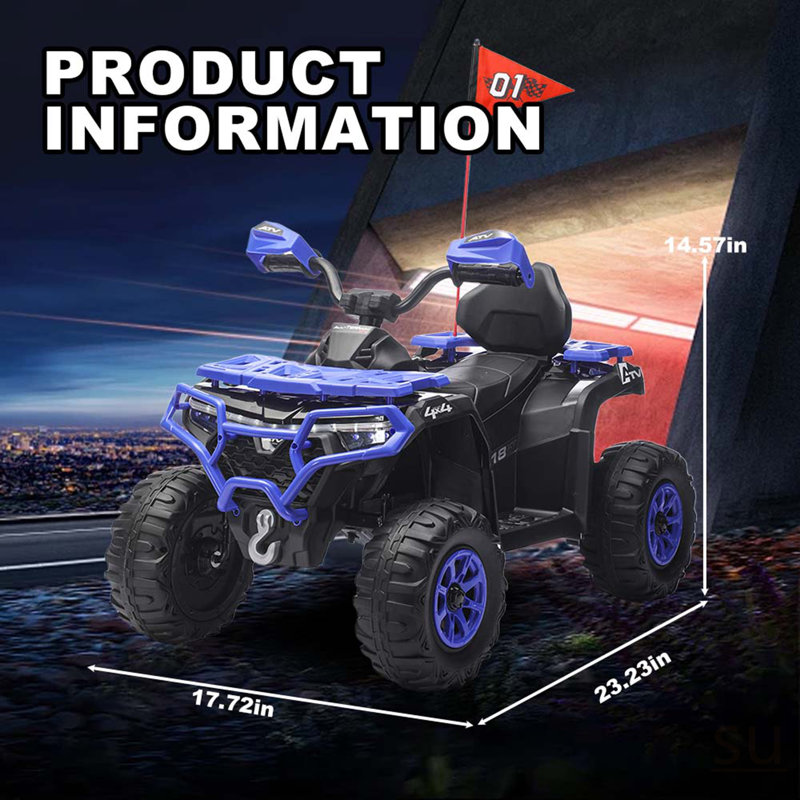 24V ATV TOY CARS 3-8 (No RC), Bleu