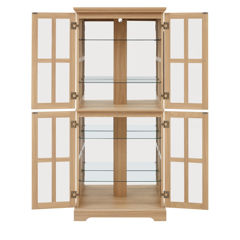 Armoire antique en verre avec tablettes réglables pour la maison ou le bureau