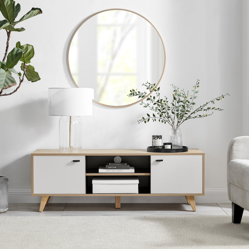 Bonnet Living Room Sideboard for TV, Mid Century Modern Storage & TV Stand