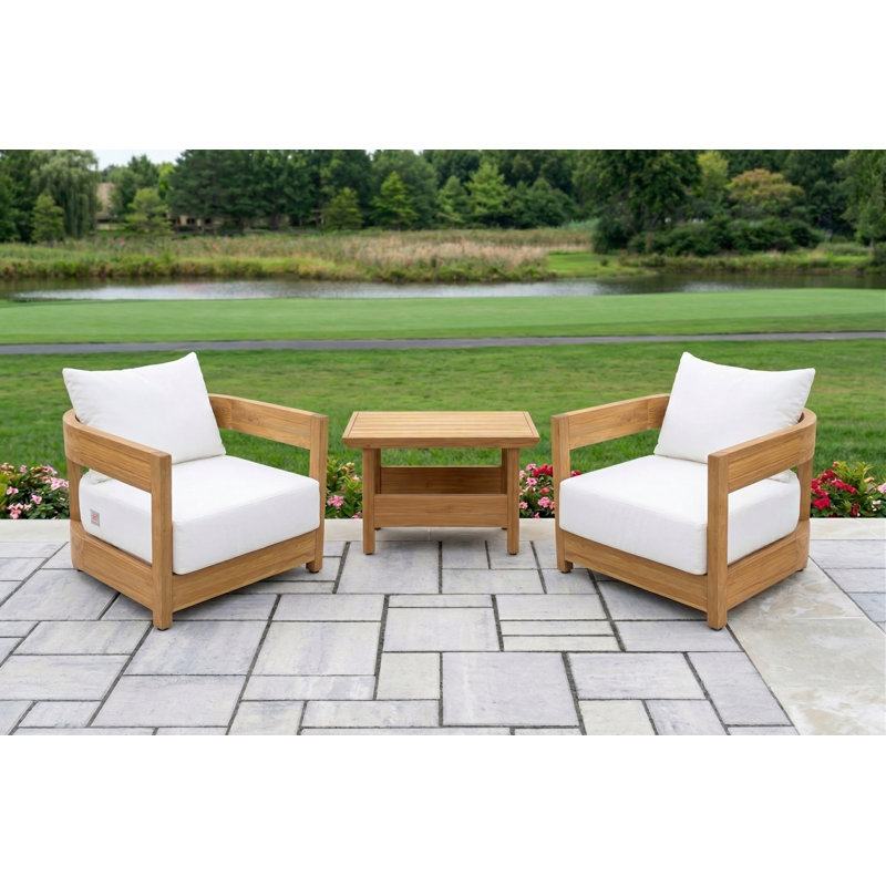 Everlee Solid Teak Outdoor Rectangular Side Table