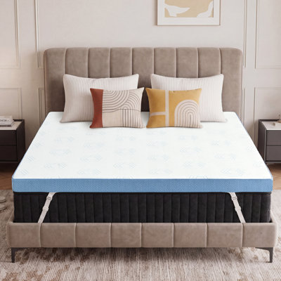 Support de surmatelas extra ferme pour soulager les maux de dos, surmatelas en mousse haute densité, housse antidérapante respirante et lavable