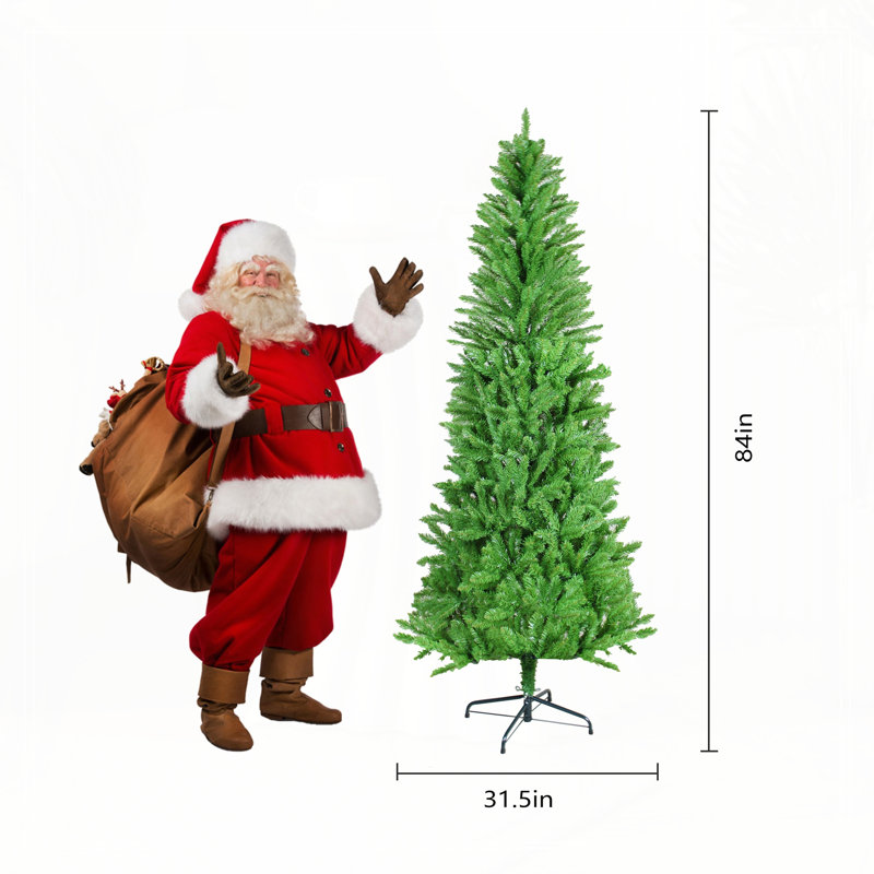 L'arbre de Noël 7 pi avec crayon classique est un arbre de Noël classique en forme de crayon de 84 pouces convenant aussi bien pour Halloween que pour Noël.