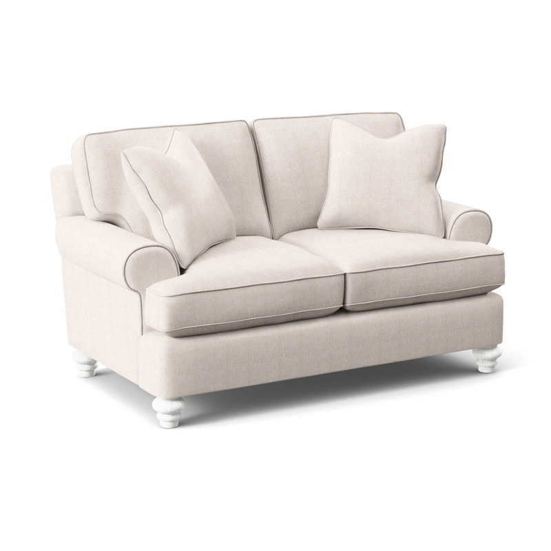 Lowell Upholstered 60'' Loveseat, White Sugar Performance; 0863-91, Java Finish
