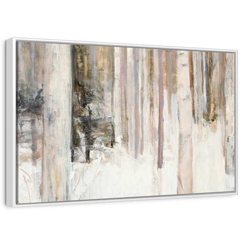 Lumière chaude d'hiver II, 40 po x 27 po, Cadre flottant blanc