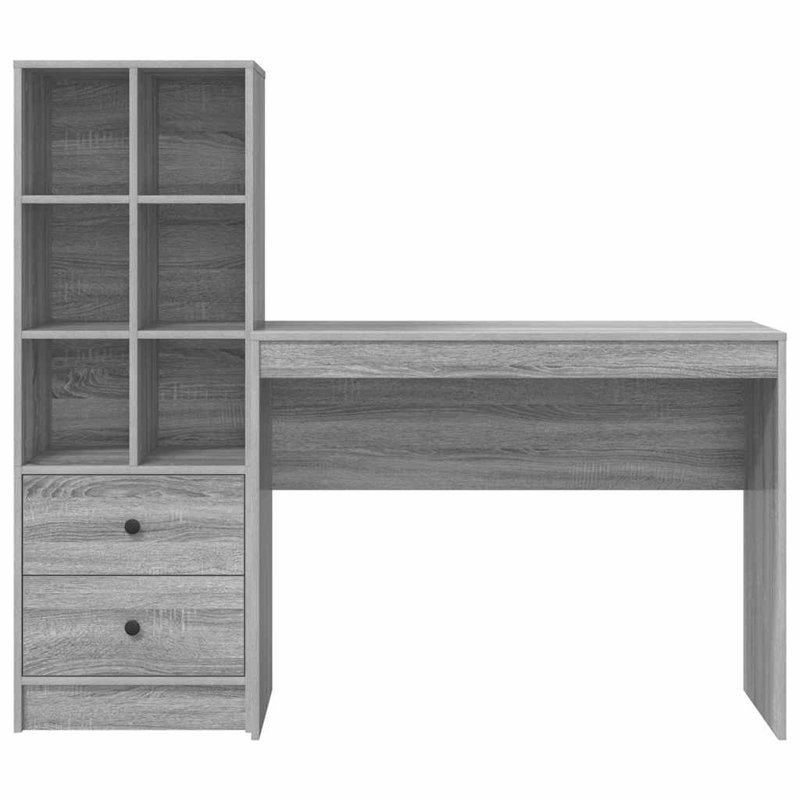 Desk With Storage With Shelf 2 Pcs 100 X 40 X 76 Cm, Grey Sonoma