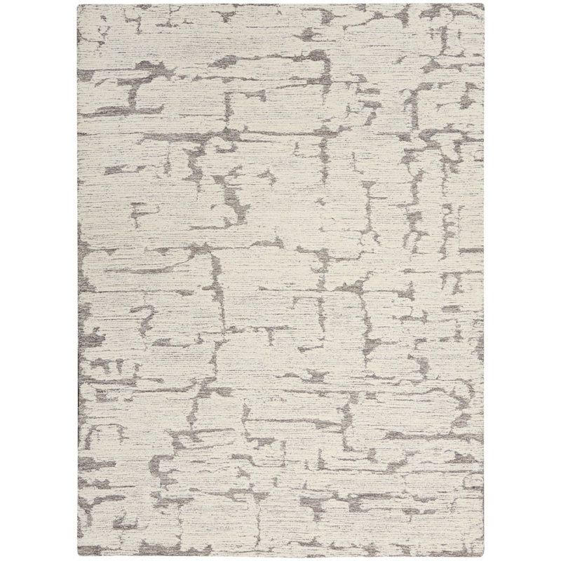 Grey Abstract Thick Modern Easy To Clean Luxurious Handmade Rug For Bedroom, Living Room, Dining Room, Rectangle 160 x 221 cm