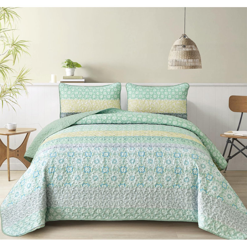 Ensemble de couvre-lit 3 pièces Boho, Courtepointe très grand et 2 très grandes taies