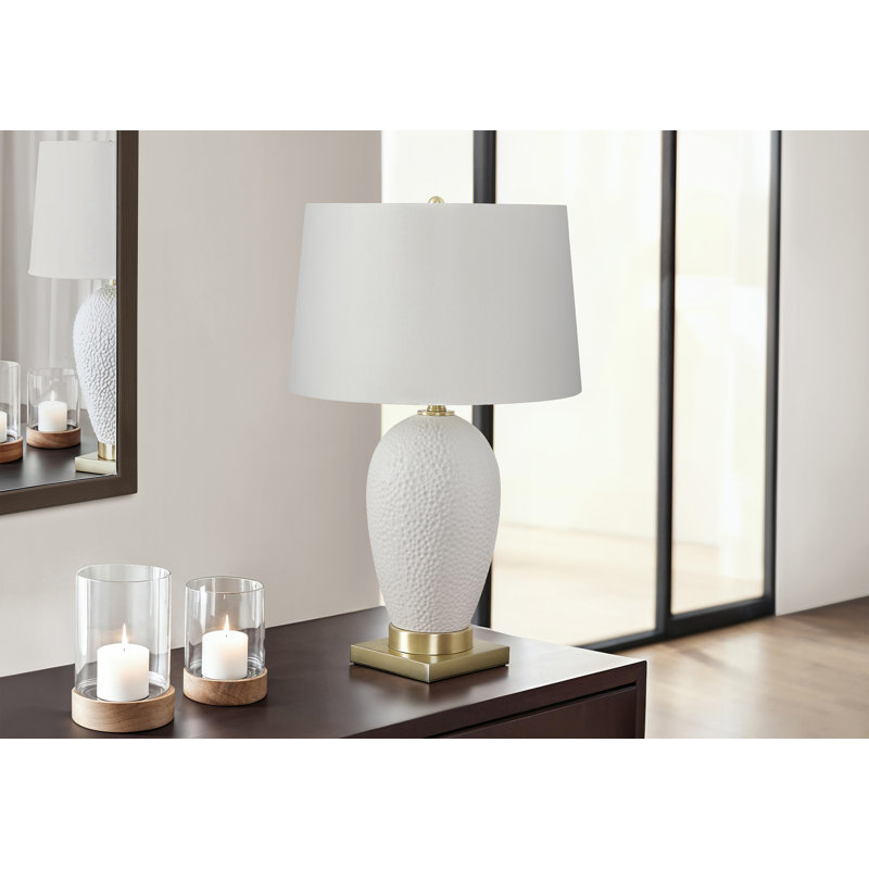 Lighting, 26"H, Table Lamp Ceramic, Ivory / Cream Shade, Transitional