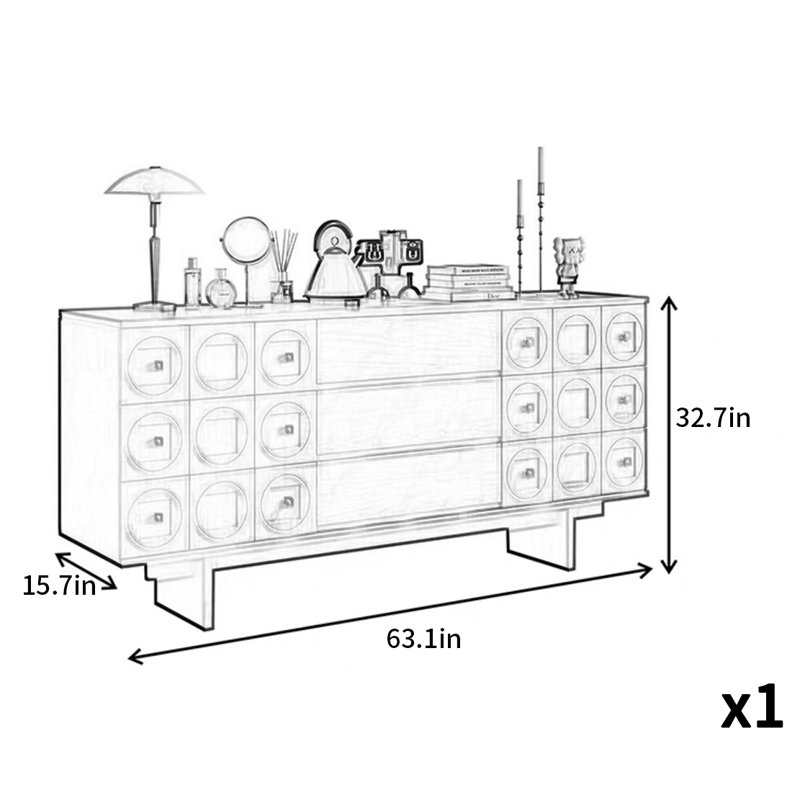 Buffet décoratif Style Simple Atmosphere, Brun