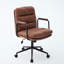 Office Chair With 40 Reclining Back, Mid Back And Padded , Wheels, Ergonomic Pu Leather, 360 Swivel, Adjustable Height, Double Sponge Cushion, Black, For Bedroom Study Makeup Vanity-132960778