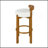 Indoor Wooden Low Back Barstool, Walnut Finished And White Upholstery, Set Of 2-1130639098