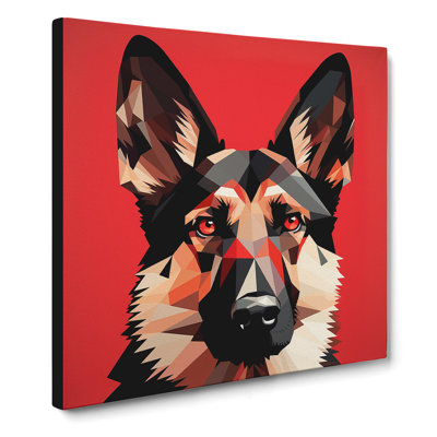 German Shepherd Constructivism - Wrapped Canvas