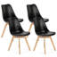 Ensemble de 4 chaises de salle à manger modernes et élégantes, recouvertes de coquillages, en bois.-306710735