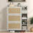 Bohemia Style Shoe Cabinet With 3 Rattan Flip Drawers, 3 Square Shelves And 1 Storage Drawer And Key Hooks-273394400