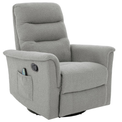 Manual Recliner Chair Rocking And Swivel Recliner Nursery Rocking Recliner Massage Recliner With 8-Point Massage Function And Adjustable Backrest For Living Room, Bedroom And Nursery