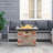 32 Inch Outdoor Propane Gas Fire Pit Table, 50,000 BTU Auto-Ignition Square Faux Ledge Stone Gas Firepit with Lava Rocks and Rain Cover